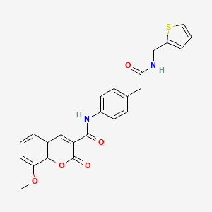 8-methoxy-2-oxo-N-(4-(2-oxo-2-((thiophen-2-ylmethyl)amino)ethyl)phenyl)-2H-chromene-3-carboxamide