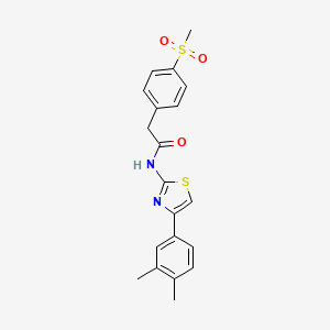 molecular formula C20H20N2O3S2 B2914721 N-(4-(3,4-dimethylphenyl)thiazol-2-yl)-2-(4-(methylsulfonyl)phenyl)acetamide CAS No. 919848-73-0