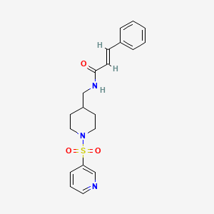 molecular formula C20H23N3O3S B2914723 N-((1-(pyridin-3-ylsulfonyl)piperidin-4-yl)methyl)cinnamamide CAS No. 1428382-21-1