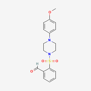 molecular formula C18H20N2O4S B2914730 2-[4-(4-Methoxyphenyl)piperazin-1-yl]sulfonylbenzaldehyde CAS No. 1252343-45-5