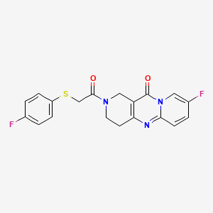 molecular formula C19H15F2N3O2S B2914733 8-fluoro-2-(2-((4-fluorophenyl)thio)acetyl)-3,4-dihydro-1H-dipyrido[1,2-a:4',3'-d]pyrimidin-11(2H)-one CAS No. 1903439-76-8