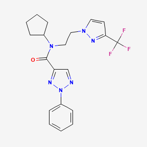 N-cyclopentyl-2-phenyl-N-(2-(3-(trifluoromethyl)-1H-pyrazol-1-yl)ethyl)-2H-1,2,3-triazole-4-carboxamide