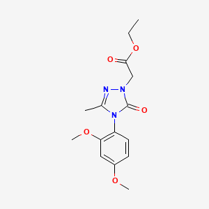 molecular formula C15H19N3O5 B2914741 ethyl 2-[4-(2,4-dimethoxyphenyl)-3-methyl-5-oxo-4,5-dihydro-1H-1,2,4-triazol-1-yl]acetate CAS No. 861206-37-3