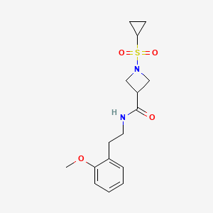 molecular formula C16H22N2O4S B2914745 1-(cyclopropylsulfonyl)-N-(2-methoxyphenethyl)azetidine-3-carboxamide CAS No. 1428371-31-6