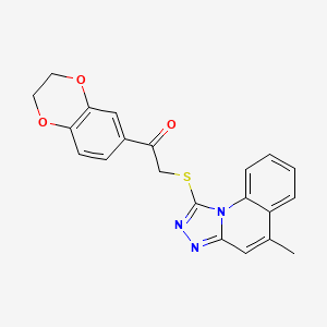 1-(2,3-Dihydro-1,4-benzodioxin-6-yl)-2-({5-methyl-[1,2,4]triazolo[4,3-a]quinolin-1-yl}sulfanyl)ethan-1-one