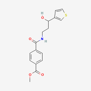 molecular formula C16H17NO4S B2914759 Methyl 4-((3-hydroxy-3-(thiophen-3-yl)propyl)carbamoyl)benzoate CAS No. 2034299-41-5