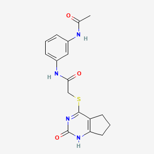 N-(3-acetamidophenyl)-2-[(2-oxo-1,5,6,7-tetrahydrocyclopenta[d]pyrimidin-4-yl)sulfanyl]acetamide