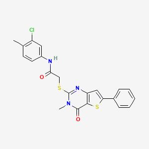 molecular formula C22H18ClN3O2S2 B2914766 N-(3-methoxyphenyl)-2-{[1-(4-methylphenyl)-6-oxo-1,6-dihydropyridazin-3-yl]thio}propanamide CAS No. 1105214-56-9