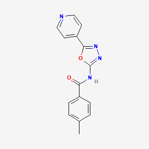 4-methyl-N-(5-pyridin-4-yl-1,3,4-oxadiazol-2-yl)benzamide