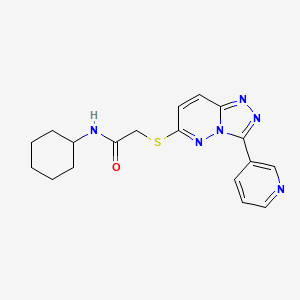 molecular formula C18H20N6OS B2914776 N-cyclohexyl-2-[(3-pyridin-3-yl-[1,2,4]triazolo[4,3-b]pyridazin-6-yl)sulfanyl]acetamide CAS No. 868968-91-6