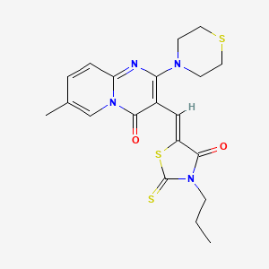 (Z)-5-((7-methyl-4-oxo-2-thiomorpholino-4H-pyrido[1,2-a]pyrimidin-3-yl)methylene)-3-propyl-2-thioxothiazolidin-4-one