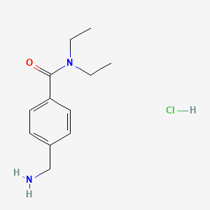 molecular formula C12H19ClN2O B2914793 4-(aminomethyl)-N,N-diethylbenzamide hydrochloride CAS No. 1158780-08-5