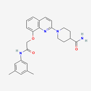 molecular formula C25H28N4O3 B2914796 1-(8-(2-((3,5-Dimethylphenyl)amino)-2-oxoethoxy)quinolin-2-yl)piperidine-4-carboxamide CAS No. 921512-11-0