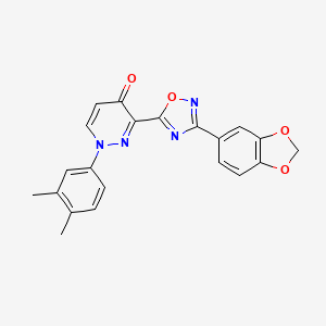 molecular formula C21H16N4O4 B2914799 3-(3-(benzo[d][1,3]dioxol-5-yl)-1,2,4-oxadiazol-5-yl)-1-(3,4-dimethylphenyl)pyridazin-4(1H)-one CAS No. 1251690-54-6