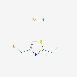 molecular formula C6H9Br2NS B2914810 4-(Bromomethyl)-2-ethylthiazole hbr CAS No. 2375273-14-4