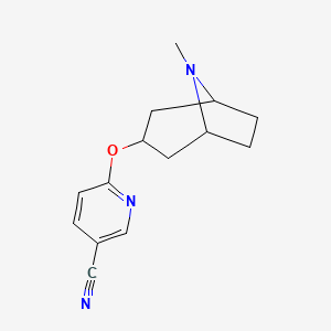 molecular formula C14H17N3O B2914817 6-({8-甲基-8-氮杂双环[3.2.1]辛-3-基}氧基)吡啶-3-甲腈 CAS No. 2197891-56-6