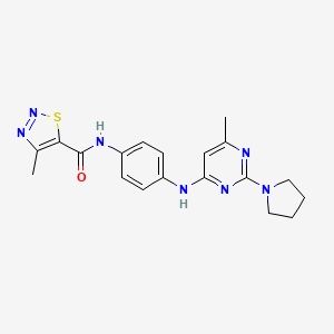 4-methyl-N-(4-((6-methyl-2-(pyrrolidin-1-yl)pyrimidin-4-yl)amino)phenyl)-1,2,3-thiadiazole-5-carboxamide