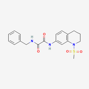 molecular formula C19H21N3O4S B2914825 N-苄基-N'-(1-甲磺酰基-3,4-二氢-2H-喹啉-7-基)草酰胺 CAS No. 941945-48-8