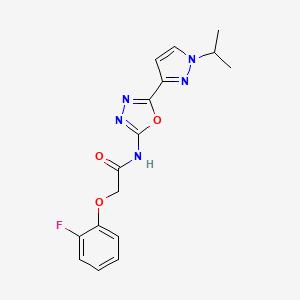 molecular formula C16H16FN5O3 B2914828 2-(2-fluorophenoxy)-N-(5-(1-isopropyl-1H-pyrazol-3-yl)-1,3,4-oxadiazol-2-yl)acetamide CAS No. 1209228-44-3