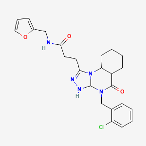 3-{4-[(2-chlorophenyl)methyl]-5-oxo-4H,5H-[1,2,4]triazolo[4,3-a]quinazolin-1-yl}-N-[(furan-2-yl)methyl]propanamide