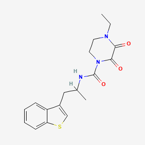 molecular formula C18H21N3O3S B2914837 N-[1-(1-苯并噻吩-3-基)丙-2-基]-4-乙基-2,3-二氧哌嗪-1-甲酰胺 CAS No. 2097864-41-8