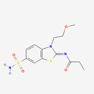 (Z)-N-(3-(2-methoxyethyl)-6-sulfamoylbenzo[d]thiazol-2(3H)-ylidene)propionamide