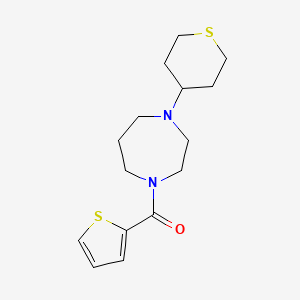 molecular formula C15H22N2OS2 B2914844 [4-(Thian-4-yl)-1,4-diazepan-1-yl]-thiophen-2-ylmethanone CAS No. 2319640-07-6