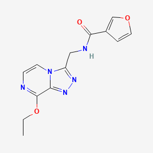 molecular formula C13H13N5O3 B2914847 N-((8-乙氧基-[1,2,4]三唑并[4,3-a]哒嗪-3-基)甲基)呋喃-3-甲酰胺 CAS No. 2034599-27-2