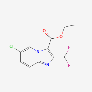 molecular formula C11H9ClF2N2O2 B2914858 6-氯-2-(二氟甲基)咪唑并[1,2-a]吡啶-3-羧酸乙酯 CAS No. 2451256-51-0