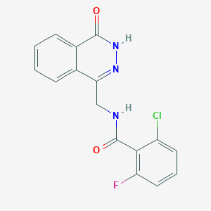 molecular formula C16H11ClFN3O2 B2914878 2-chloro-6-fluoro-N-[(4-oxo-3H-phthalazin-1-yl)methyl]benzamide CAS No. 896374-48-4