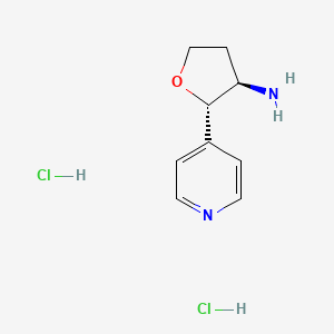 rac-(2R,3S)-2-(pyridin-4-yl)oxolan-3-amine dihydrochloride, trans
