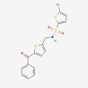 molecular formula C16H12BrNO3S3 B2914883 N-[(5-benzoylthiophen-2-yl)methyl]-5-bromothiophene-2-sulfonamide CAS No. 1797615-53-2