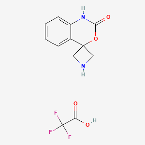 molecular formula C12H11F3N2O4 B2914892 Spiro[1H-3,1-benzoxazine-4,3'-azetidine]-2-one;2,2,2-trifluoroacetic acid CAS No. 2309454-84-8