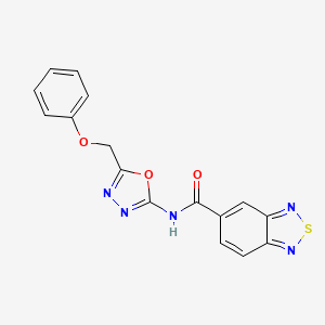 molecular formula C16H11N5O3S B2914903 N-(5-(phenoxymethyl)-1,3,4-oxadiazol-2-yl)benzo[c][1,2,5]thiadiazole-5-carboxamide CAS No. 1286704-61-7