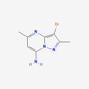 molecular formula C8H9BrN4 B2914910 2,5-Dimethyl-3-bromopyrazolo[1,5-a]pyrimidine-7-amine CAS No. 1780-68-3