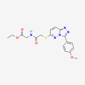 molecular formula C18H19N5O4S B2914911 Ethyl 2-(2-((3-(4-methoxyphenyl)-[1,2,4]triazolo[4,3-b]pyridazin-6-yl)thio)acetamido)acetate CAS No. 852376-62-6