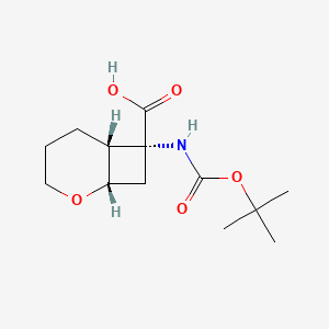 molecular formula C13H21NO5 B2914912 (1S,6R,7R)-7-[(2-Methylpropan-2-yl)oxycarbonylamino]-2-oxabicyclo[4.2.0]octane-7-carboxylic acid CAS No. 2567488-98-4