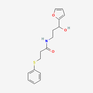 molecular formula C16H19NO3S B2914913 N-(3-(呋喃-2-基)-3-羟基丙基)-3-(苯硫基)丙酰胺 CAS No. 1421516-58-6