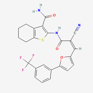 (Z)-2-(2-cyano-3-(5-(3-(trifluoromethyl)phenyl)furan-2-yl)acrylamido)-4,5,6,7-tetrahydrobenzo[b]thiophene-3-carboxamide