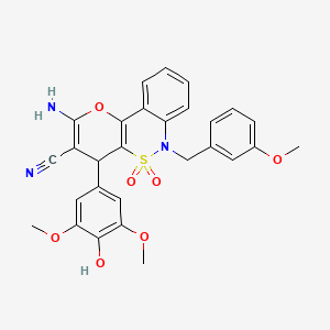 2-Amino-4-(4-hydroxy-3,5-dimethoxyphenyl)-6-(3-methoxybenzyl)-4,6-dihydropyrano[3,2-c][2,1]benzothiazine-3-carbonitrile 5,5-dioxide