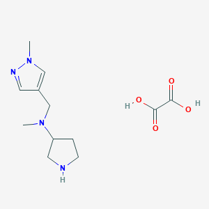 molecular formula C12H20N4O4 B2914925 N-methyl-N-[(1-methyl-1H-pyrazol-4-yl)methyl]pyrrolidin-3-amine; oxalic acid CAS No. 2379946-95-7