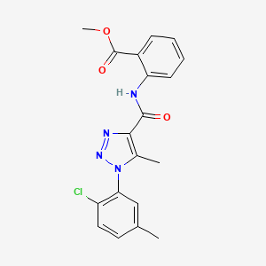 molecular formula C19H17ClN4O3 B2914931 2-[[1-(2-氯-5-甲基苯基)-5-甲基三唑-4-羰基]氨基]苯甲酸甲酯 CAS No. 904817-39-6