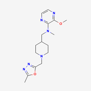 molecular formula C16H24N6O2 B2914932 3-Methoxy-N-methyl-N-[[1-[(5-methyl-1,3,4-oxadiazol-2-yl)methyl]piperidin-4-yl]methyl]pyrazin-2-amine CAS No. 2415462-40-5