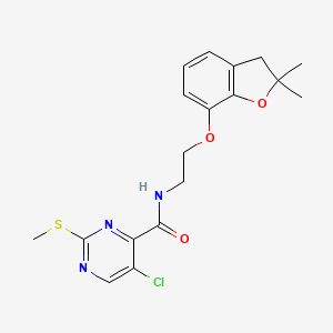 5-chloro-N-{2-[(2,2-dimethyl-2,3-dihydro-1-benzofuran-7-yl)oxy]ethyl}-2-(methylsulfanyl)pyrimidine-4-carboxamide