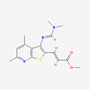 Methyl 3-(3-(((dimethylamino)methylene)amino)-4,6-dimethylthieno[2,3-b]pyridin-2-yl)acrylate