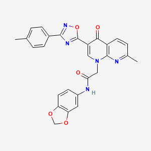 molecular formula C27H21N5O5 B2914936 N-[2-(4-ethylpiperazin-1-yl)ethyl]-1-[5-(3-methylphenyl)pyrimidin-2-yl]piperidine-4-carboxamide CAS No. 1030133-67-5