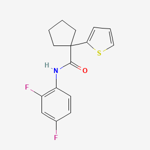 molecular formula C16H15F2NOS B2914953 N-(2,4-difluorophenyl)-1-(thiophen-2-yl)cyclopentane-1-carboxamide CAS No. 1049525-73-6