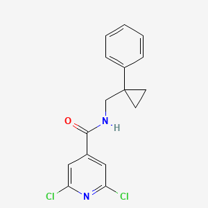 2,6-dichloro-N-[(1-phenylcyclopropyl)methyl]pyridine-4-carboxamide