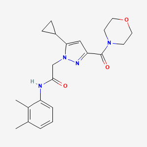 2-(5-cyclopropyl-3-(morpholine-4-carbonyl)-1H-pyrazol-1-yl)-N-(2,3-dimethylphenyl)acetamide