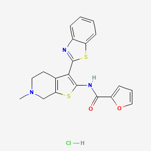N-(3-(benzo[d]thiazol-2-yl)-6-methyl-4,5,6,7-tetrahydrothieno[2,3-c]pyridin-2-yl)furan-2-carboxamide hydrochloride